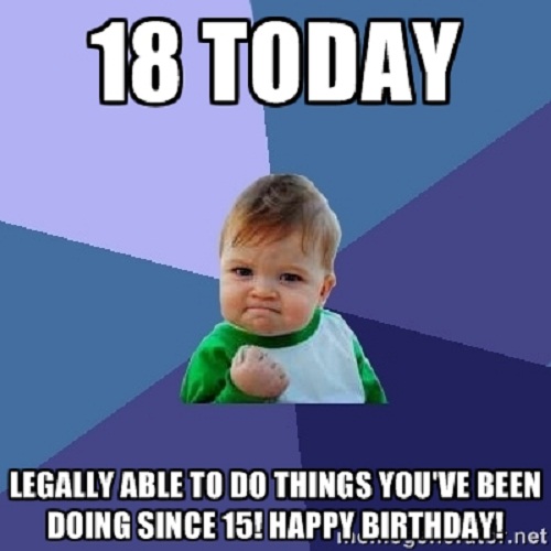 18th Happy Birthday Adult Meme