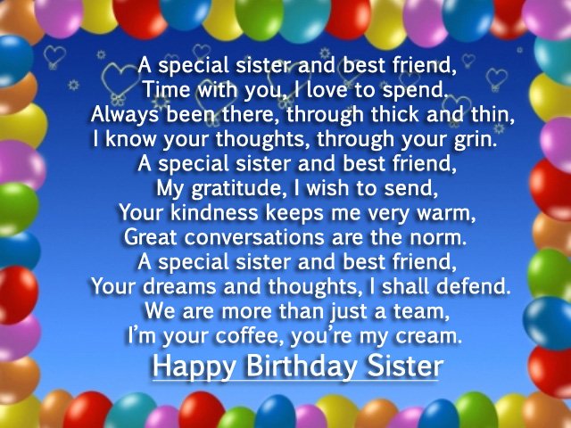 birthday poem for sister from brother