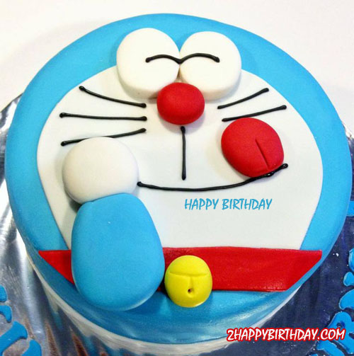 Happy Birthday Doraemon Cake With Kids' Name - 2HappyBirthday