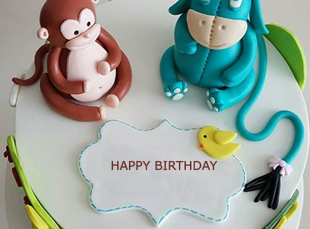 Monkey Birthday Cake With Name Editor 2happybirthday