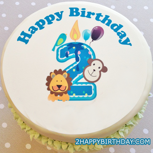 Happy 2nd Birthday Cake With Kid S Name 2happybirthday